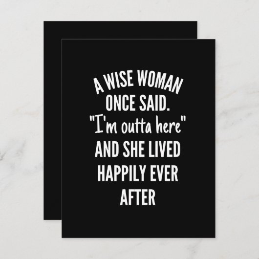 Eine kluge Frau sagte einmal, dass ich hier drauße Save The Date (Vorne/Hinten)