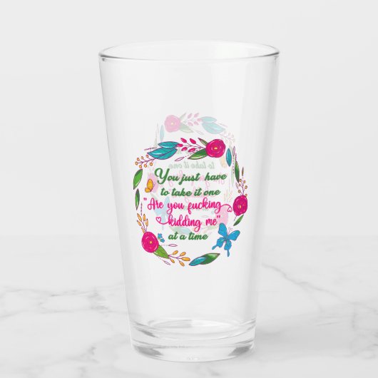 Eine kluge Frau sagte einmal, ich bin hier draußen Glas (Rückseite)