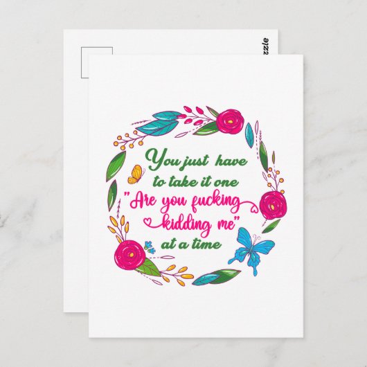 Eine kluge Frau sagte einmal, ich bin hier draußen Postkarte (Vorne/Hinten)