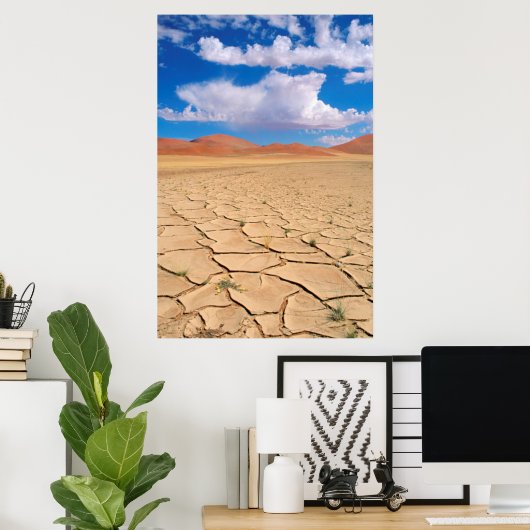 Eine knackte Wüste schlicht Poster (Heimbüro)