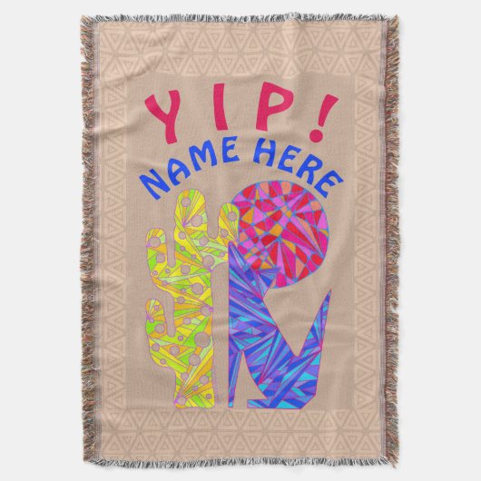 Eine Kojote-Wolf-bunte südwestliche Entwurfs-Wüste Decke (Vorderseite Vertikal)