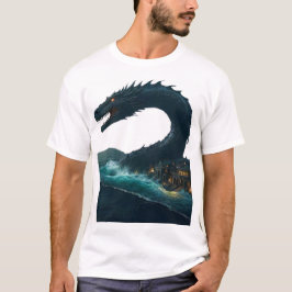 Eine kolossale Schlange im Meer, die durch die ver T-Shirt