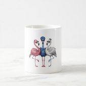Eine Kombination aus drei einzigartigen Flamingos Kaffeetasse (Mittel)