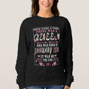 Eine Königin, die im Januar 1976 zum Geburtstag vo Sweatshirt