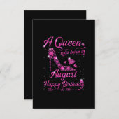 Eine Königin, die so Geboren ist wie August Geburt Begleitkarte (Vorne/Hinten)