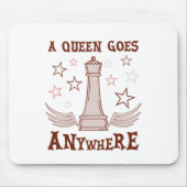 Eine Königin geht überall Schach - Funny Schach Zi Mousepad (Vorne)
