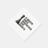 Eine Königin geht, wo immer sie Funny Chess Lover  Serviette (Ecke)