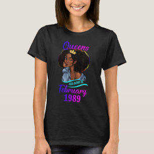 Eine Königin ist Geboren im Februar 1989 Happy 34. T-Shirt
