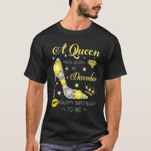 Eine Königin war im Dezember Geboren Glitzer Diama T-Shirt