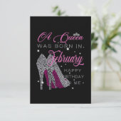 Eine Königin war im Februar Geboren, glücklich zum Save The Date (Stehend Vorderseite)