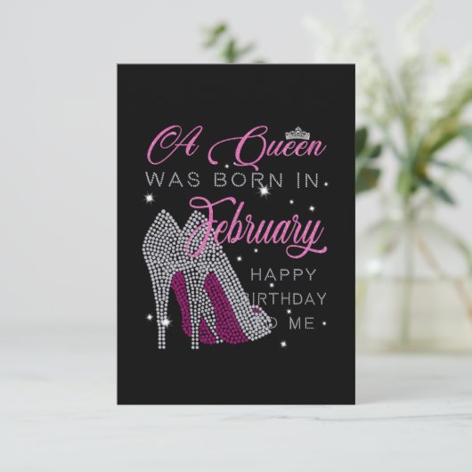 Eine Königin war im Februar Geboren, glücklich zum Save The Date (Stehend Vorderseite)