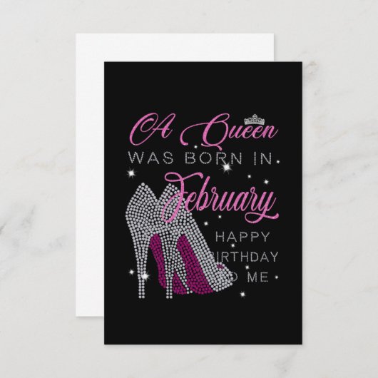 Eine Königin war im Februar Geboren, glücklich zum Save The Date (Vorne/Hinten)