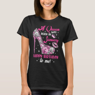 Eine Königin war im Januar Geburtstag Geboren, ros T-Shirt