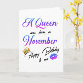 Eine Königin war im November Geboren, glücklich zu Karte (Gelbe Blume)