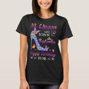 Eine Königin war im September Geboren High Heel Gi T-Shirt