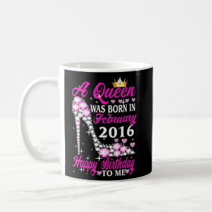 Eine Königin wurde im Februar 2016 7. Geburtstag H Kaffeetasse