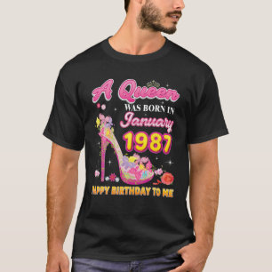 Eine Königin wurde im Januar 1987 zum Geburtstag G T-Shirt