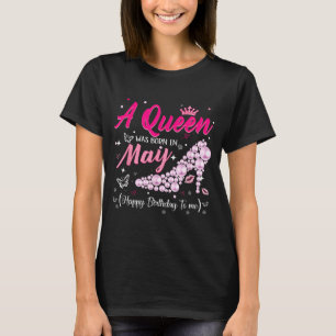 Eine Königin wurde im Mai geboren, süß lustig herz T-Shirt