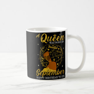 Eine Königin wurde im September geboren Afro-Mädch Kaffeetasse