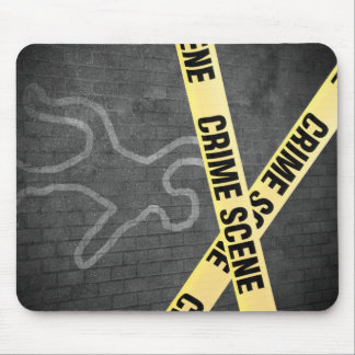 Eine Kontur einer Person auf einer Straße. Mord? S Mousepad