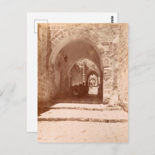Eine Kopfsteinallee in Jerusalem Postkarte (Vorne/Hinten)