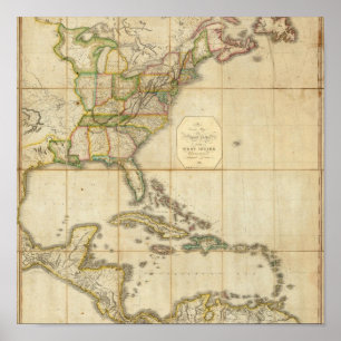 Eine korrekte Karte der Vereinigten Staaten Poster