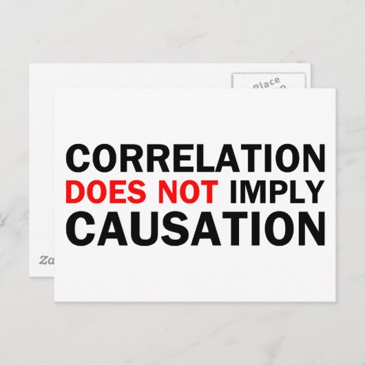 Eine Korrelation impliziert keine Ursache Postkarte (Vorne/Hinten)