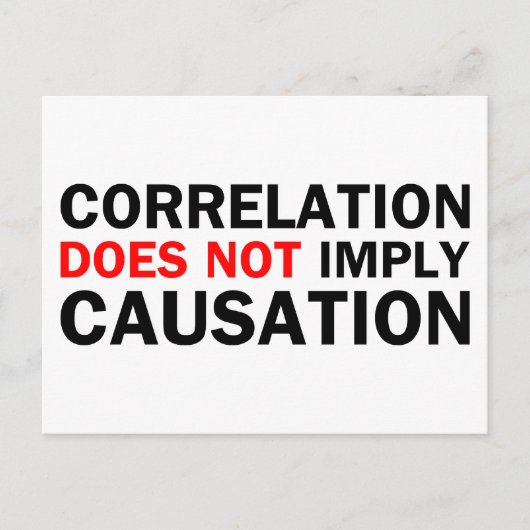 Eine Korrelation impliziert keine Ursache Postkarte (Vorderseite)