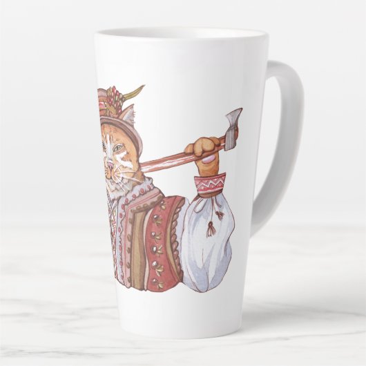 Eine Kosakkatze in traditionellen Kostümen Milchtasse (Rechte Ecke)