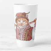 Eine Kosakkatze in traditionellen Kostümen Milchtasse (Vorderseite)