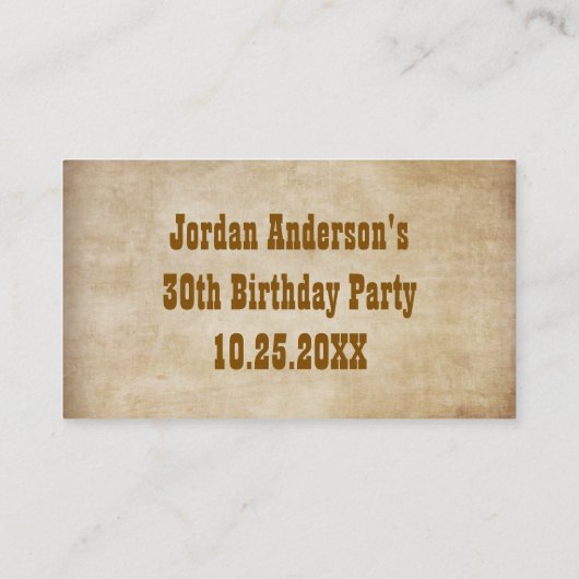 Eine kostenfreie Trinkkarte oder ein Ticket (Rückseite)