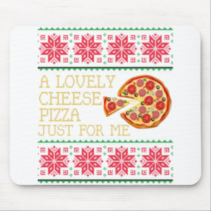 Eine köstliche Käse-Pizza für mich zu Weihnachten. Mousepad