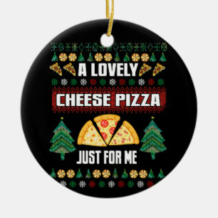 Eine köstliche Käse-Pizza nur für mich zu Weihnach Keramik Ornament