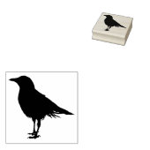 Eine Krähe, die in Silhouette stehend ist Gummistempel (Stempel)