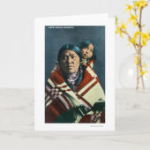 Eine kruge indische Madonna mit Kind Karte (Gelbe Blume)