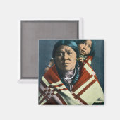 Eine kruge indische Madonna mit Kind Magnet (Vorderseite/Rückseite)