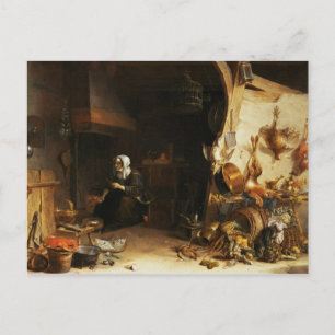 Eine Küche Räume mit einem Servant Girl Postkarte