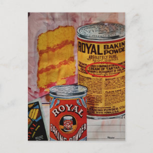 Eine Kuchen- und Backpulver-Collage Postkarte