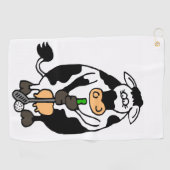 Eine Kuh, die Golf spielt Golfhandtuch (Horizontal)