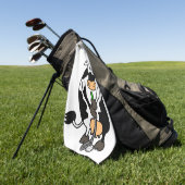 Eine Kuh, die Golf spielt Golfhandtuch (Gras)