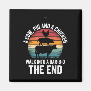 Eine Kuh ein Schwein und ein Huhn gehen in einen R Magnet