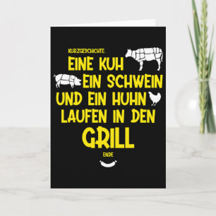 Eine Kuh, ein Schwein und ein Huhn laufen in den G Karte