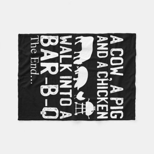 Eine Kuh, ein Schwein und ein Hühnchen wandern in Fleecedecke (Vorderseite (Horizontal))