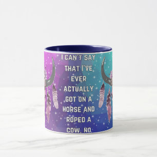 eine Kuh mit einem Seil eingefangen Tasse
