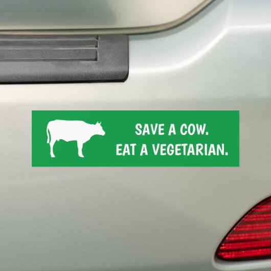 Eine Kuh rette ein vegetarisches Grün. Autoaufkleber (Auf Auto)