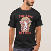Eine Kuh rette eine vegane Anti-Second Hand Vegeta T-Shirt (Vorderseite)