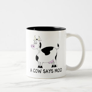 Eine Kuh sagt MOO Zweifarbige Tasse