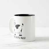 Eine Kuh sagt Moos Zweifarbige Tasse (Vorderseite Links)