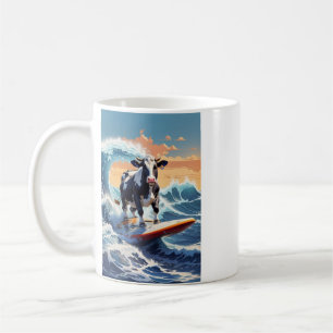 Eine kühle surfende Kuh an einem sonnigen Tag Kaffeetasse