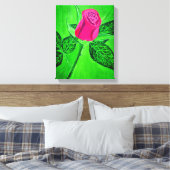 Eine Kunst der Rose Leinwand (Insitu (Schlafzimmer))